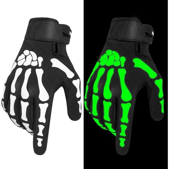 Other - Men's Skeleton Glow in Dark Touchscreen Breathable Lightweight Street Bike Glove